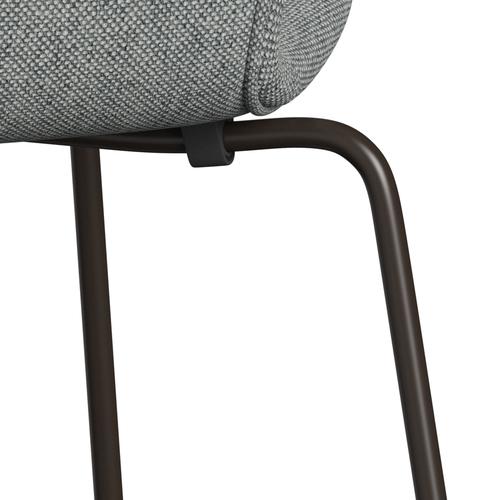 Fritz Hansen 3107 Stuhl Vollpolsterung, Braun Bronze/Hallingdal Weiß Grau