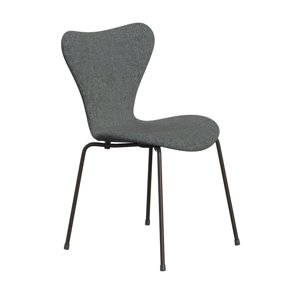 Fritz Hansen 3107 stol full møbeltrekk, brun bronse/hallingdal hvit/brun