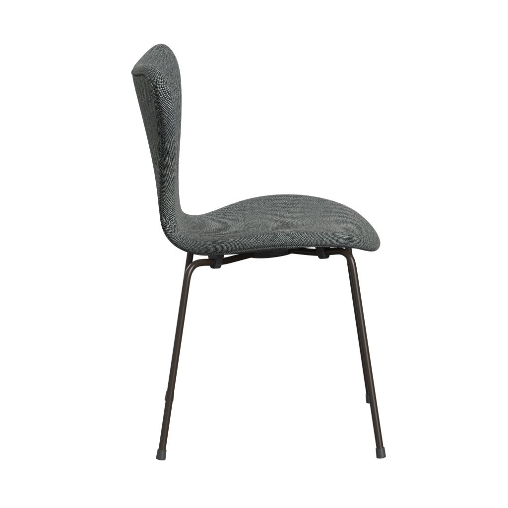 Fritz Hansen 3107 sedia piena tappezzeria, bronzo marrone/Hallingdal bianco/marrone