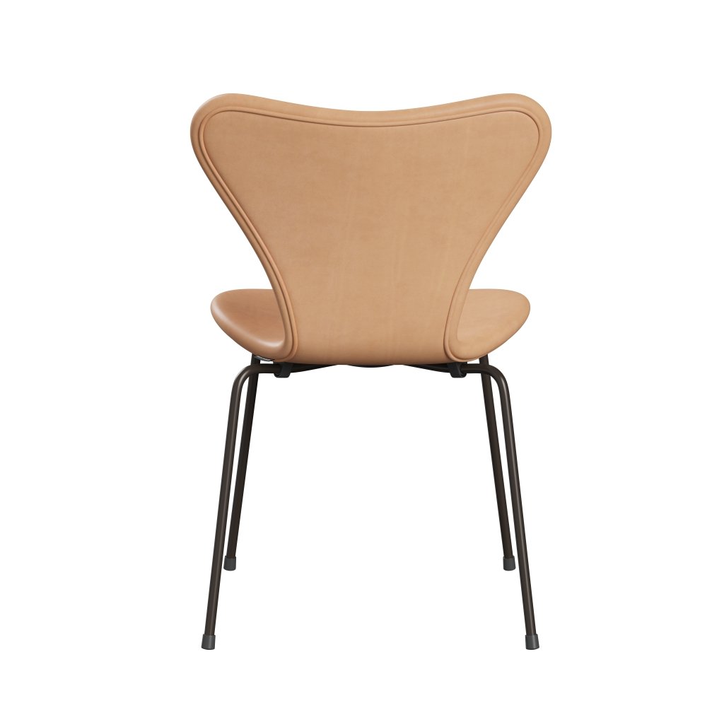 Fritz Hansen 3107 Chair Full Upholstery, Brown Bronze/Natural Leather