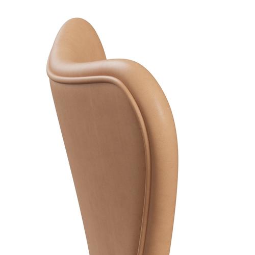 Fritz Hansen 3107 sedia piena rivestimento, bronzo marrone/pelle naturale