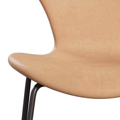 Fritz Hansen 3107 chaise complète complète, bronze brun / cuir naturel