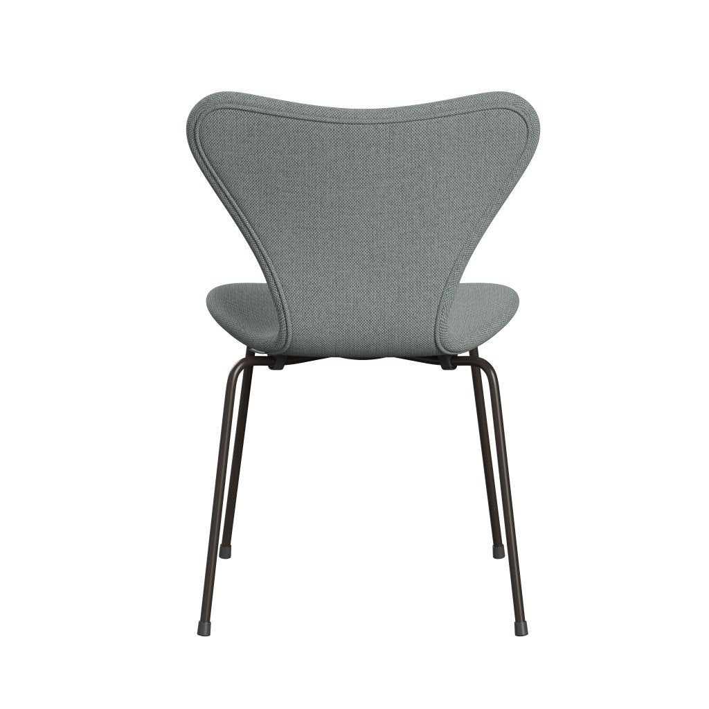 Fritz Hansen 3107 sedia piena tappezzeria, bronzo marrone/re lana pallida acqua