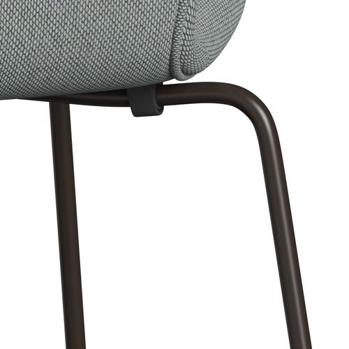 Fritz Hansen 3107 Stol Fullklädsel, brun brons/re ull blek aqua