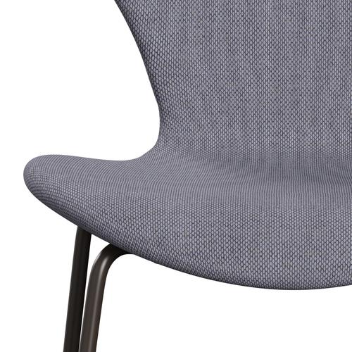 Fritz Hansen 3107 Stuhl Vollpolsterung, Braun Bronze/Re Wolle Lavendel/Natur