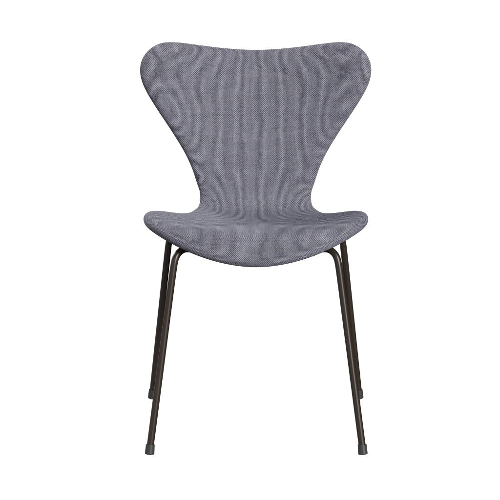 Fritz Hansen 3107 Stuhl Vollpolsterung, Braun Bronze/Re Wolle Lavendel/Natur