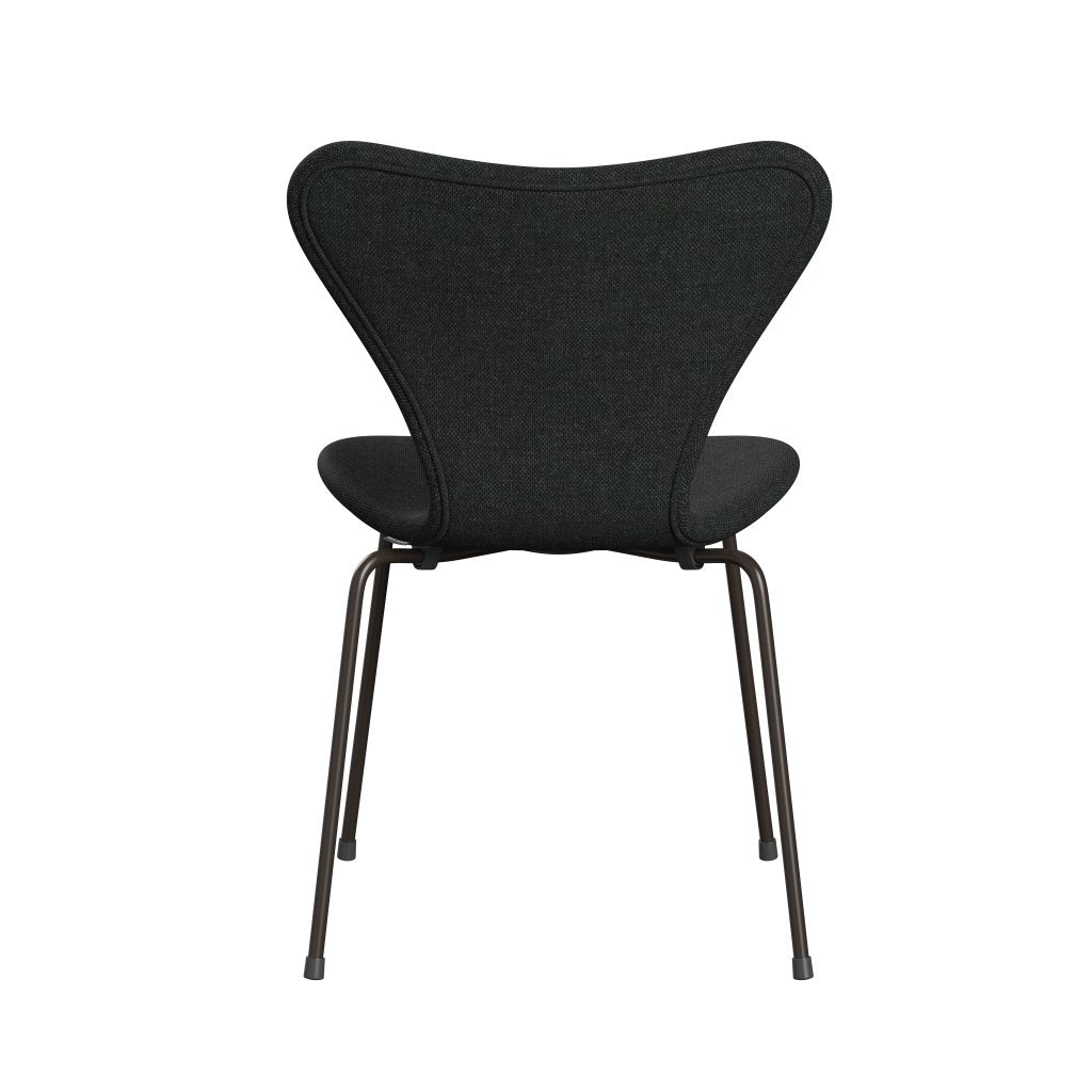 Fritz Hansen 3107 Stuhl Vollpolsterung, Braun Bronze/Re Wolle Schwarz/Natur