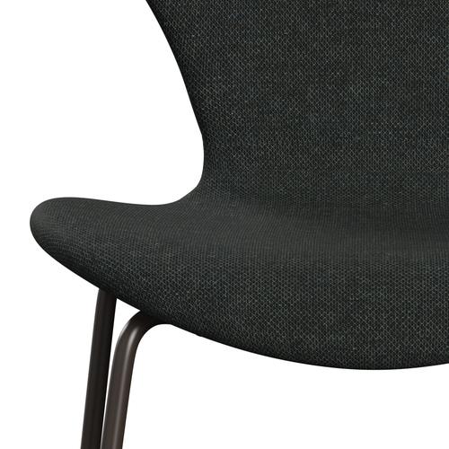 Fritz Hansen 3107 stoel Volledige bekleding, bruin brons/re wol zwart/natuurlijk