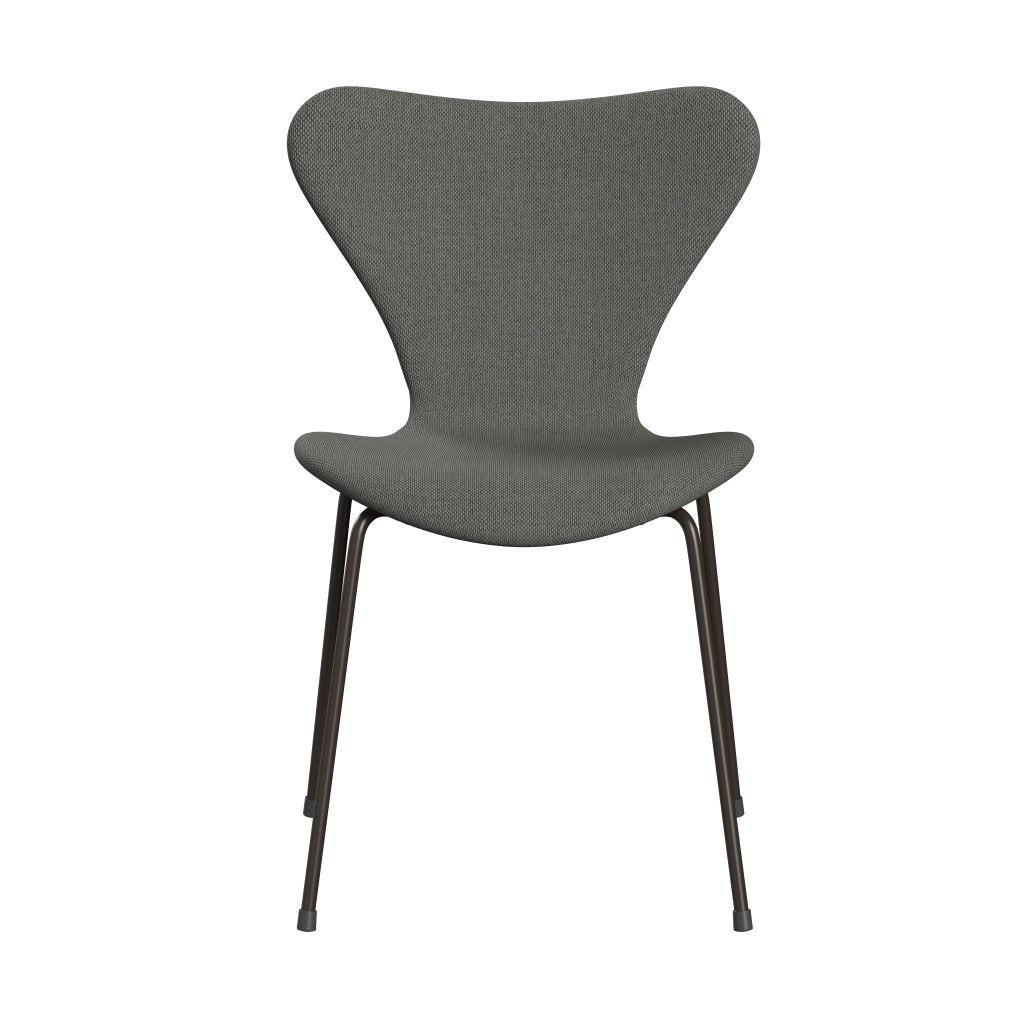 Fritz Hansen 3107 stoel Volledige bekleding, bruin brons/re wol taupe/natuurlijk