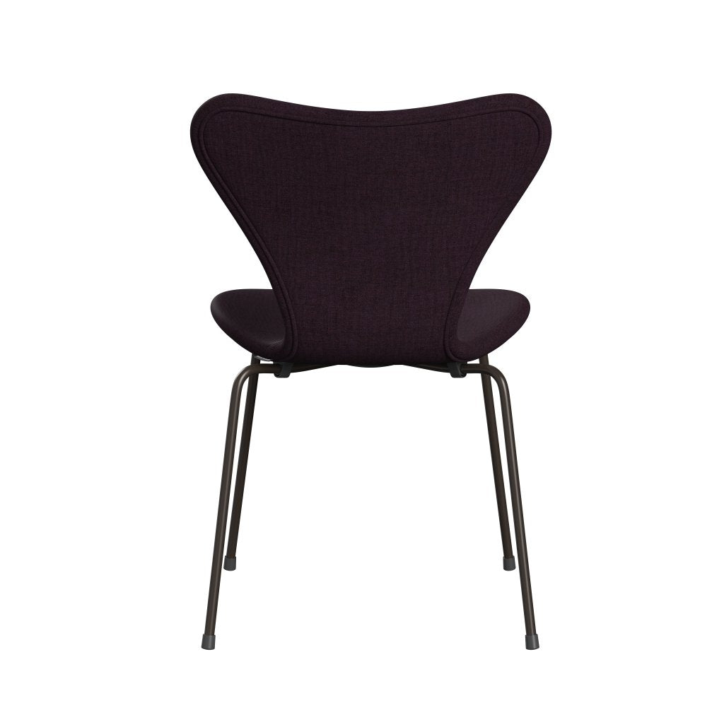 Fritz Hansen 3107 sedia piena tappezzeria, bronzo marrone/remix aubergina (REM692)