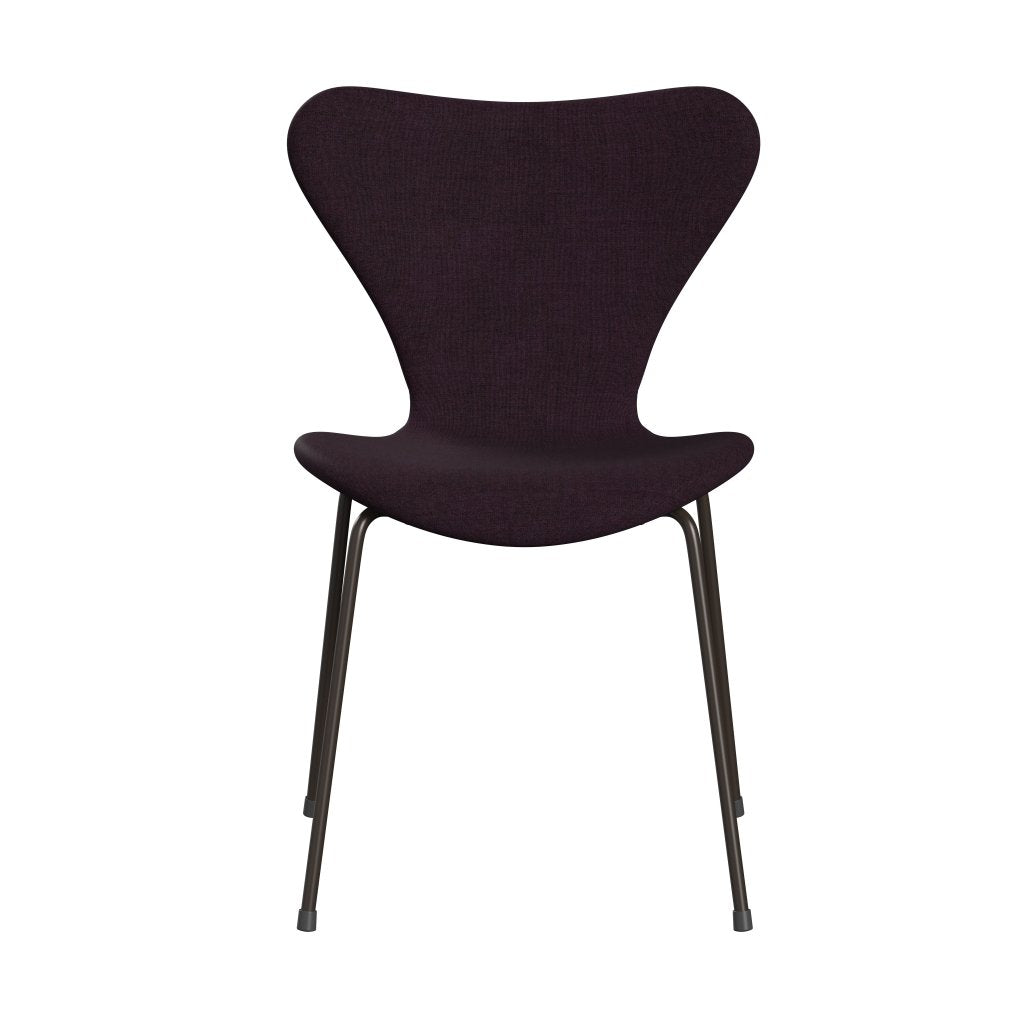 Fritz Hansen 3107 stoel Volledige bekleding, bruine brons/remix aubergine (REM692)