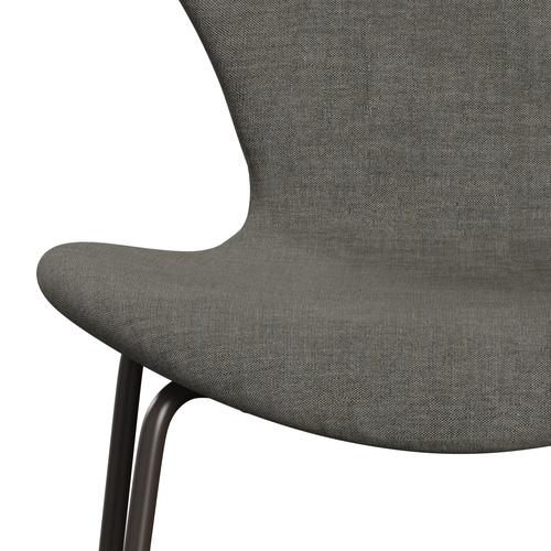 Fritz Hansen 3107 Stuhl Vollpolsterung, Braun-Bronze/Beton-Mix