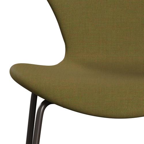 Fritz Hansen 3107 Chair Full Upholstery, Brown Bronze/Remix Goldgreen