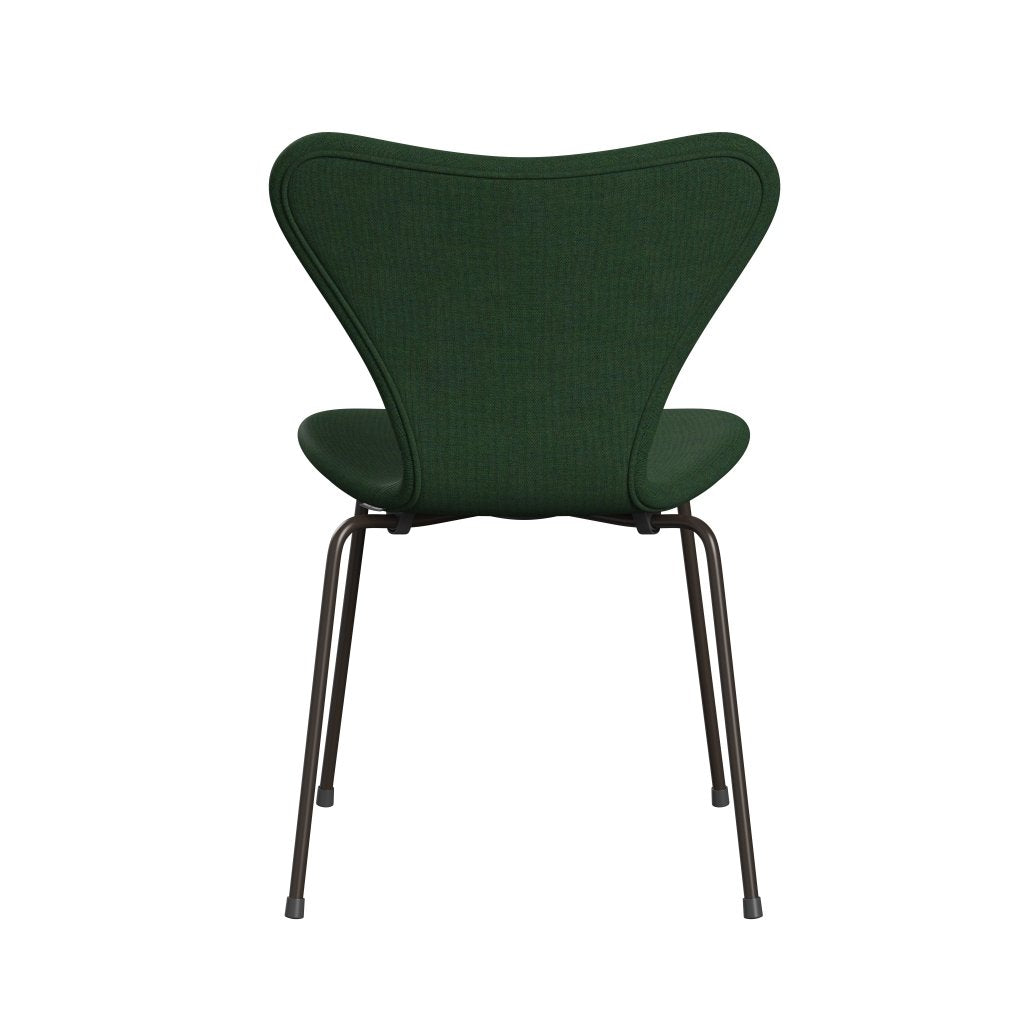 Fritz Hansen 3107 Chair Full Upholstery, Brown Bronze/Remix Grass Green