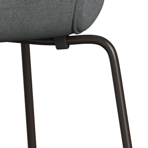 Fritz Hansen 3107 sedia piena tappezzeria, bronzo marrone/remix grigio (REM143)