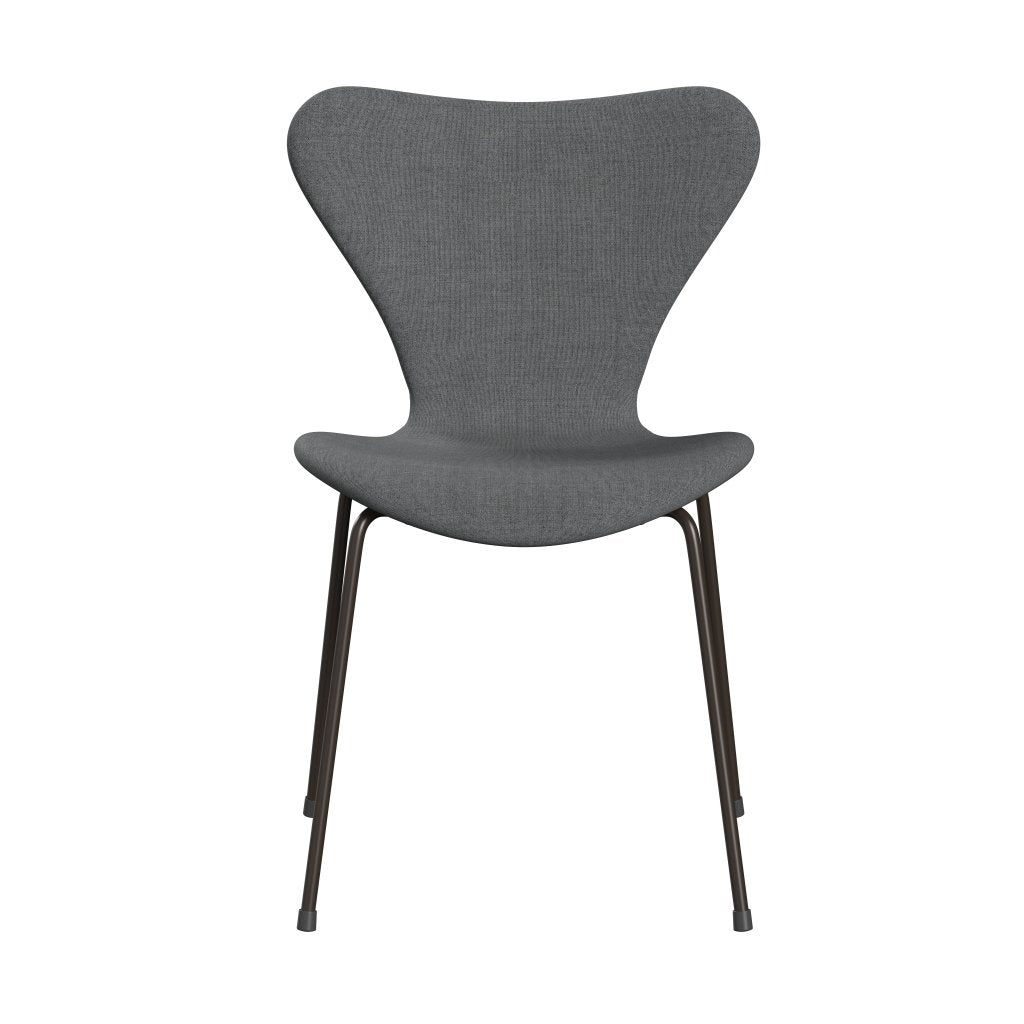 Fritz Hansen 3107 Stuhl Vollpolsterung, Braun Bronze/Remix Grau (Rem143)