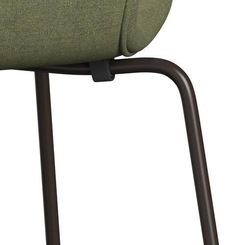 Fritz Hansen 3107 stol full møbeltrekk, brun bronse/remix grønn