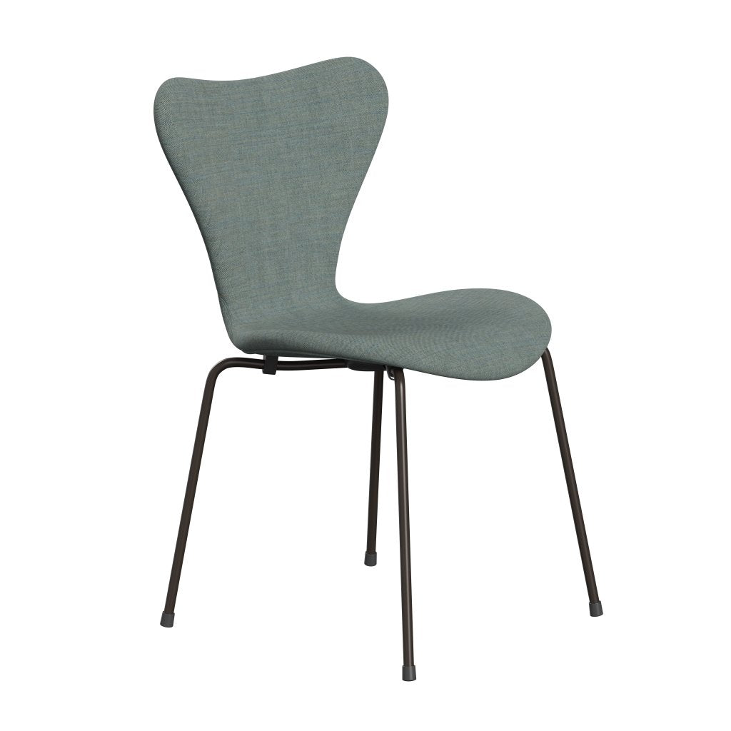 Fritz Hansen 3107 sedia piena tappezzeria, bronzo marrone/remix verde/grigio