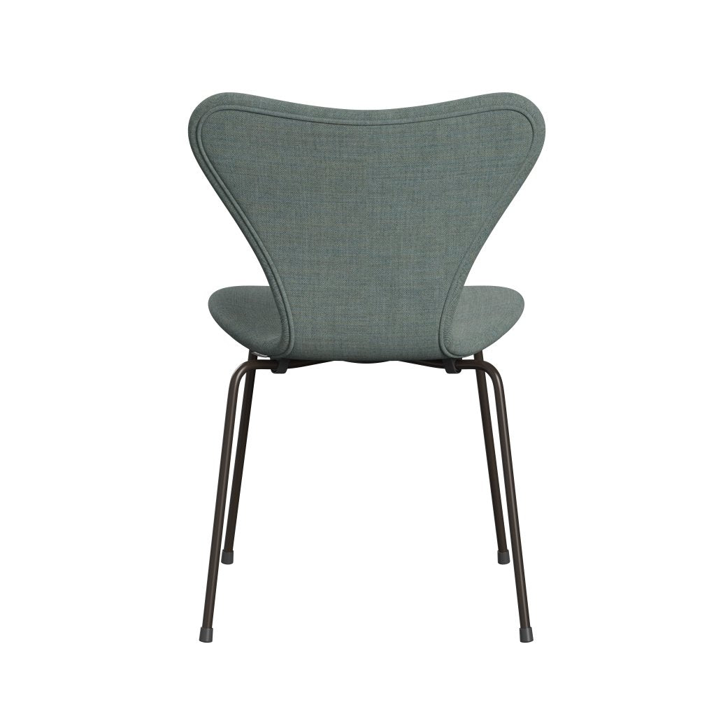 Fritz Hansen 3107 sedia piena tappezzeria, bronzo marrone/remix verde/grigio