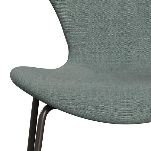 Fritz Hansen 3107 Stuhl Vollpolsterung, Braun Bronze/Remix Grün/Grau