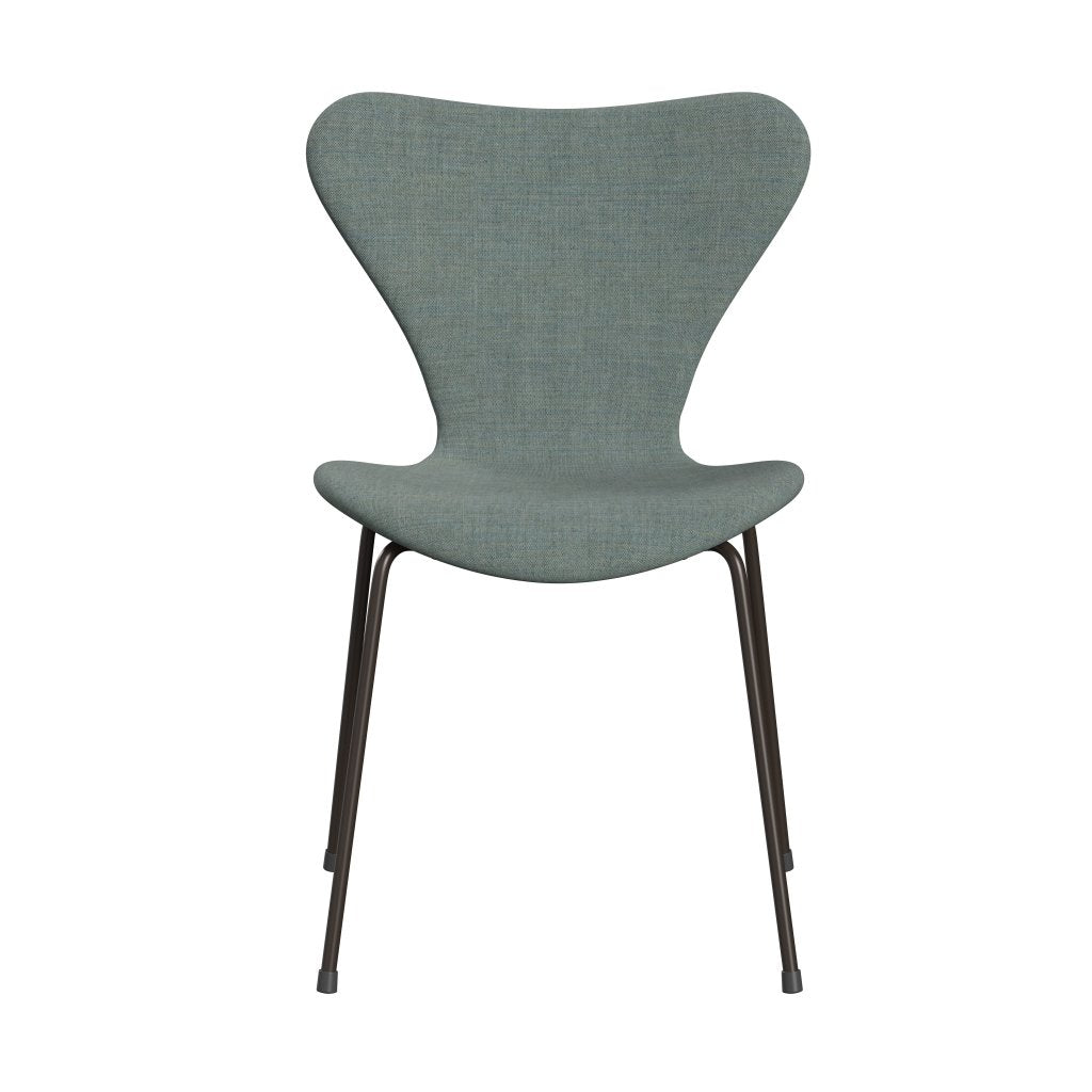 Fritz Hansen 3107 sedia piena tappezzeria, bronzo marrone/remix verde/grigio