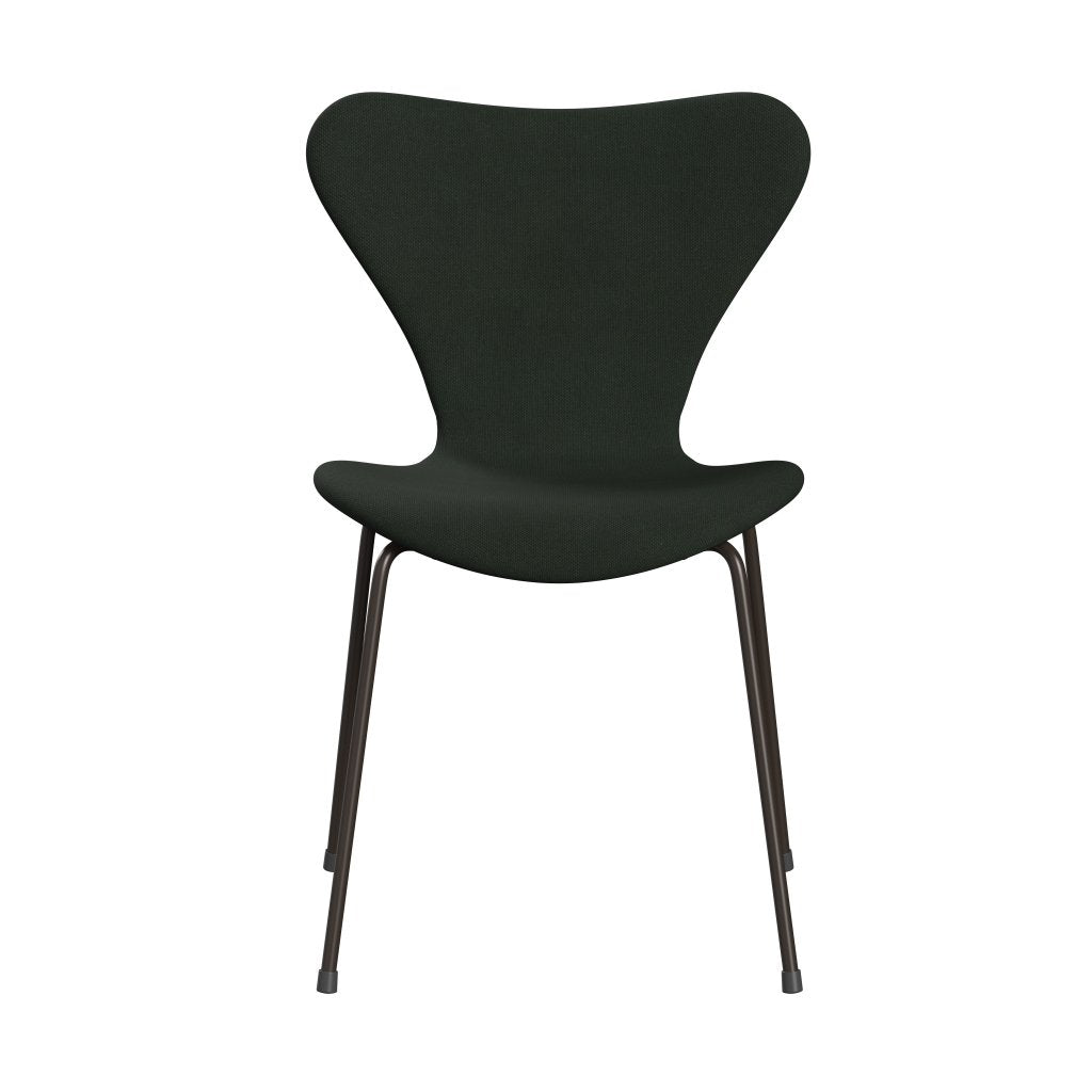 Fritz Hansen 3107 stoel Volledige bekleding, bruin brons/staalcut Dark Army Green