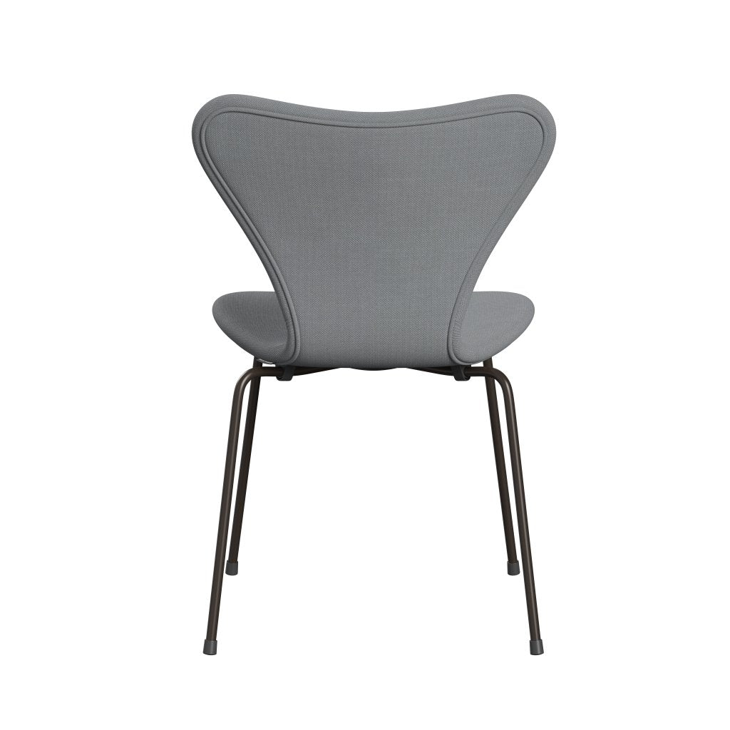 Fritz Hansen 3107 Stuhl Vollpolsterung, Braunbronze/Stahlschnitt Hellgrau