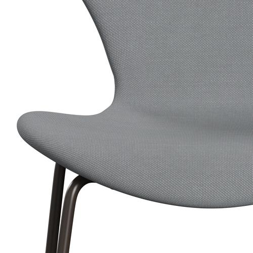 Fritz Hansen 3107 sedia piena rivestimento, bronzo marrone/grigio chiaro in taglio in acciaio