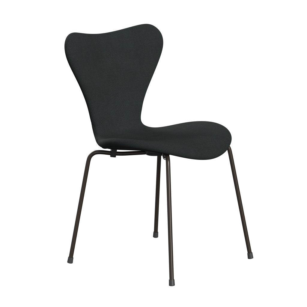 Fritz Hansen 3107 sedia piena tappezzeria, bronzo marrone/carbone in taglio in acciaio