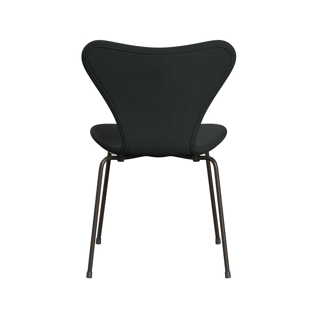 Fritz Hansen 3107 sedia piena tappezzeria, bronzo marrone/carbone in taglio in acciaio