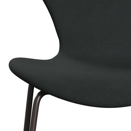 Fritz Hansen 3107 sedia piena tappezzeria, bronzo marrone/carbone in taglio in acciaio