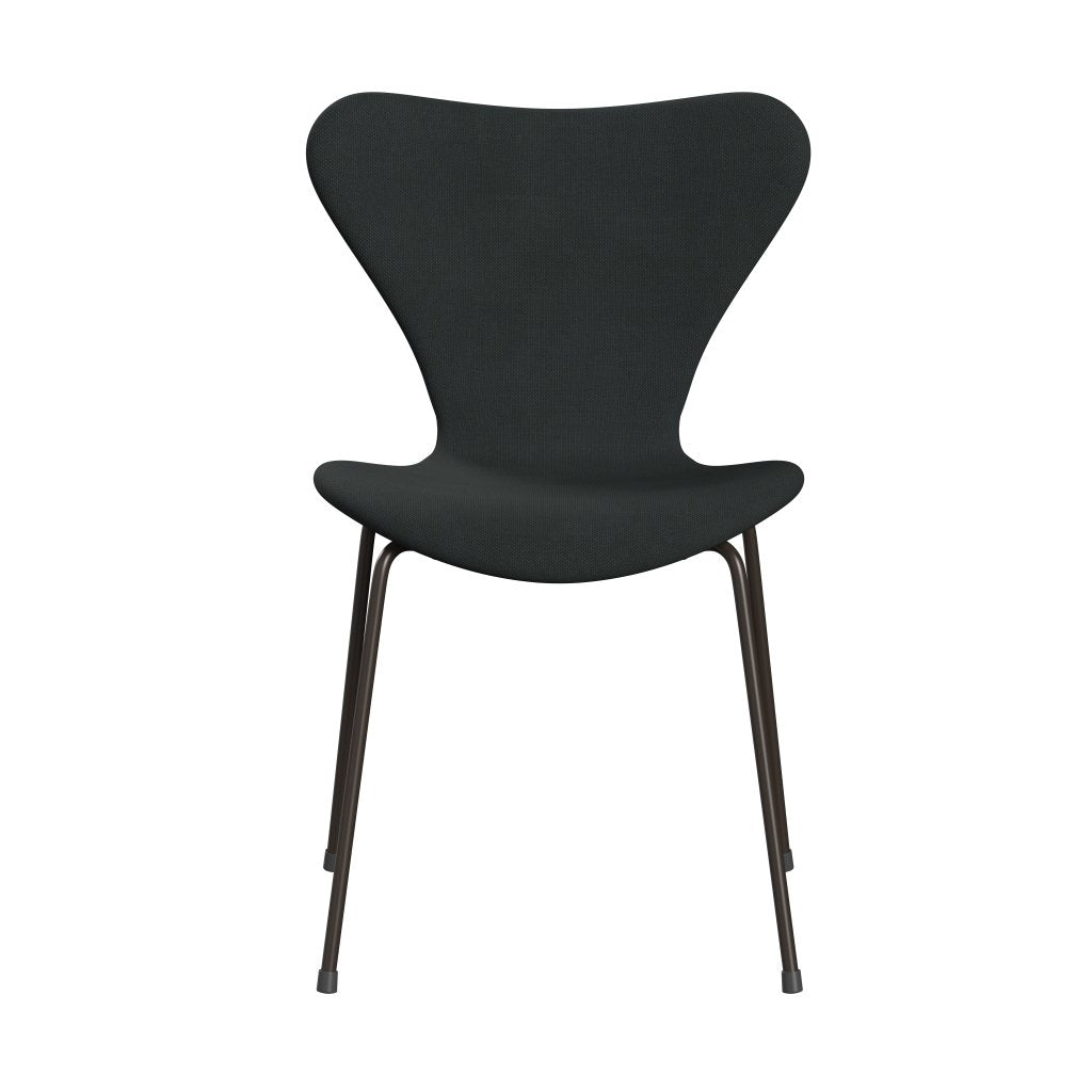 Fritz Hansen 3107 sedia piena tappezzeria, bronzo marrone/carbone in taglio in acciaio