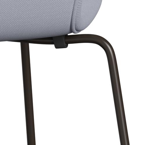 Fritz Hansen 3107 Stuhl Vollpolsterung, Braun Bronze/Stahlschnitt Mausgrau