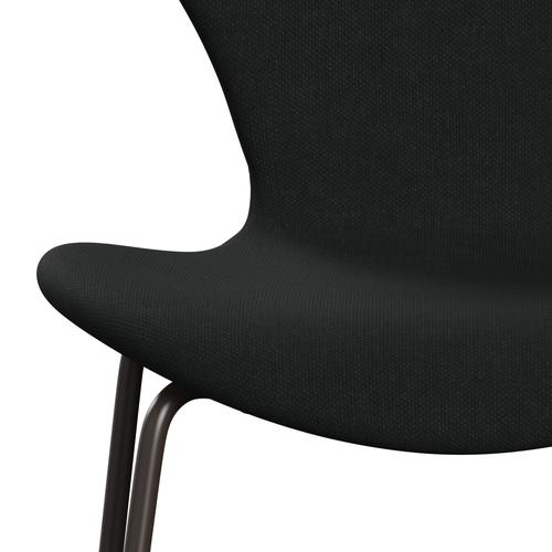 Fritz Hansen 3107 stol fuld polstring, brun bronze/stålcut sort