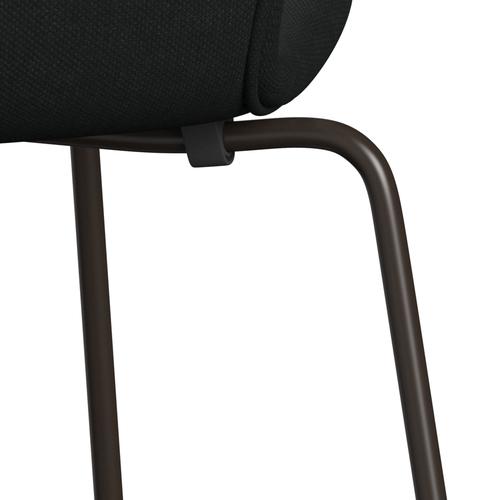 Fritz Hansen 3107 stol fuld polstring, brun bronze/stålcut sort