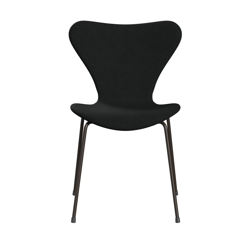 Fritz Hansen 3107 stol fuld polstring, brun bronze/stålcut sort