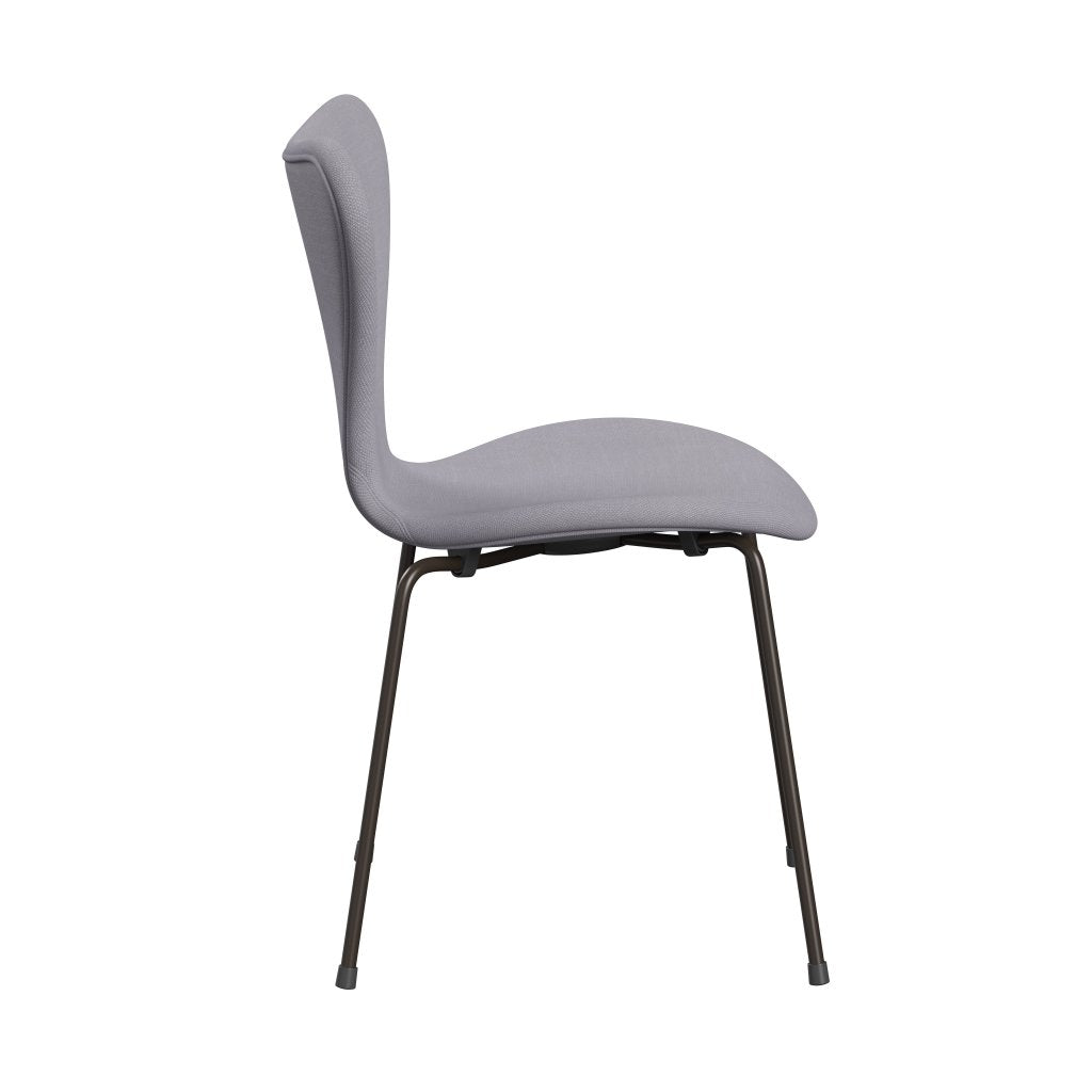 Fritz Hansen 3107 sedia piena rivestimento, Bronzo marrone/Luce grigia siber in acciaio