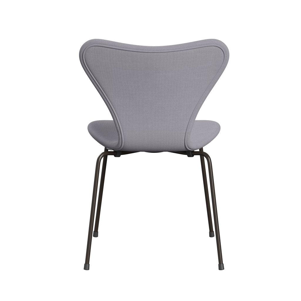 Fritz Hansen 3107 Stuhl Vollpolsterung, Braun Bronze/Stahlschnitt Siber Grey Light