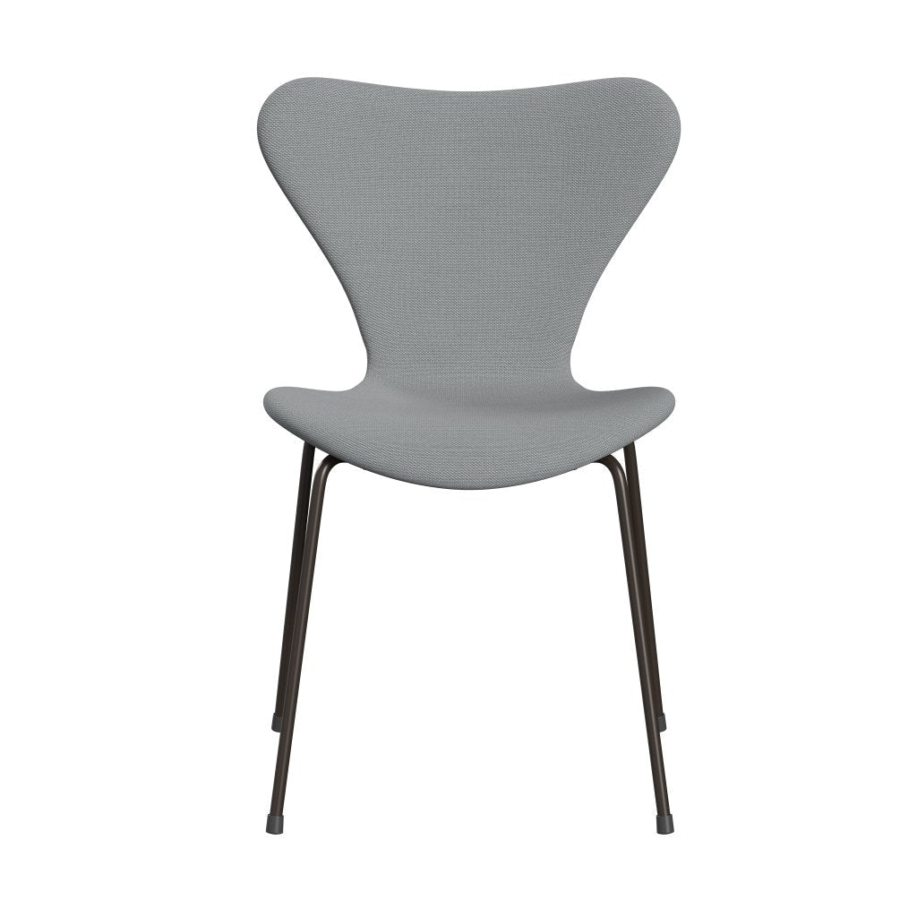 Fritz Hansen 3107 Stuhl Vollpolsterung, Braun Bronze/Stahlschnitt Trio Beige