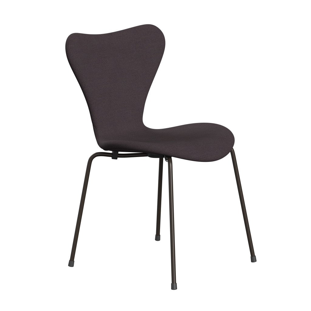 Fritz Hansen 3107 sedia piena rivestimento, bronzo marrone/trio di taglio in acciaio marrone