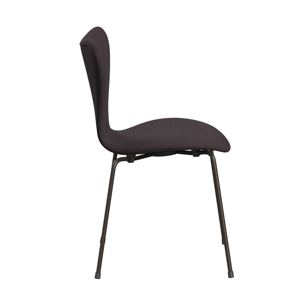 Fritz Hansen 3107 sedia piena rivestimento, bronzo marrone/trio di taglio in acciaio marrone