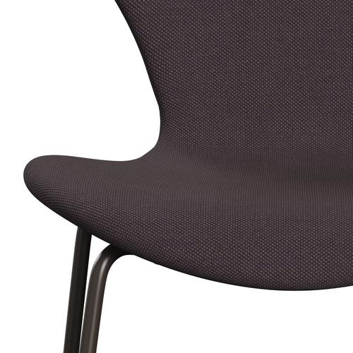 Fritz Hansen 3107 Stuhl Vollpolsterung, Braun Bronze/Stahlschnitt Trio Braun