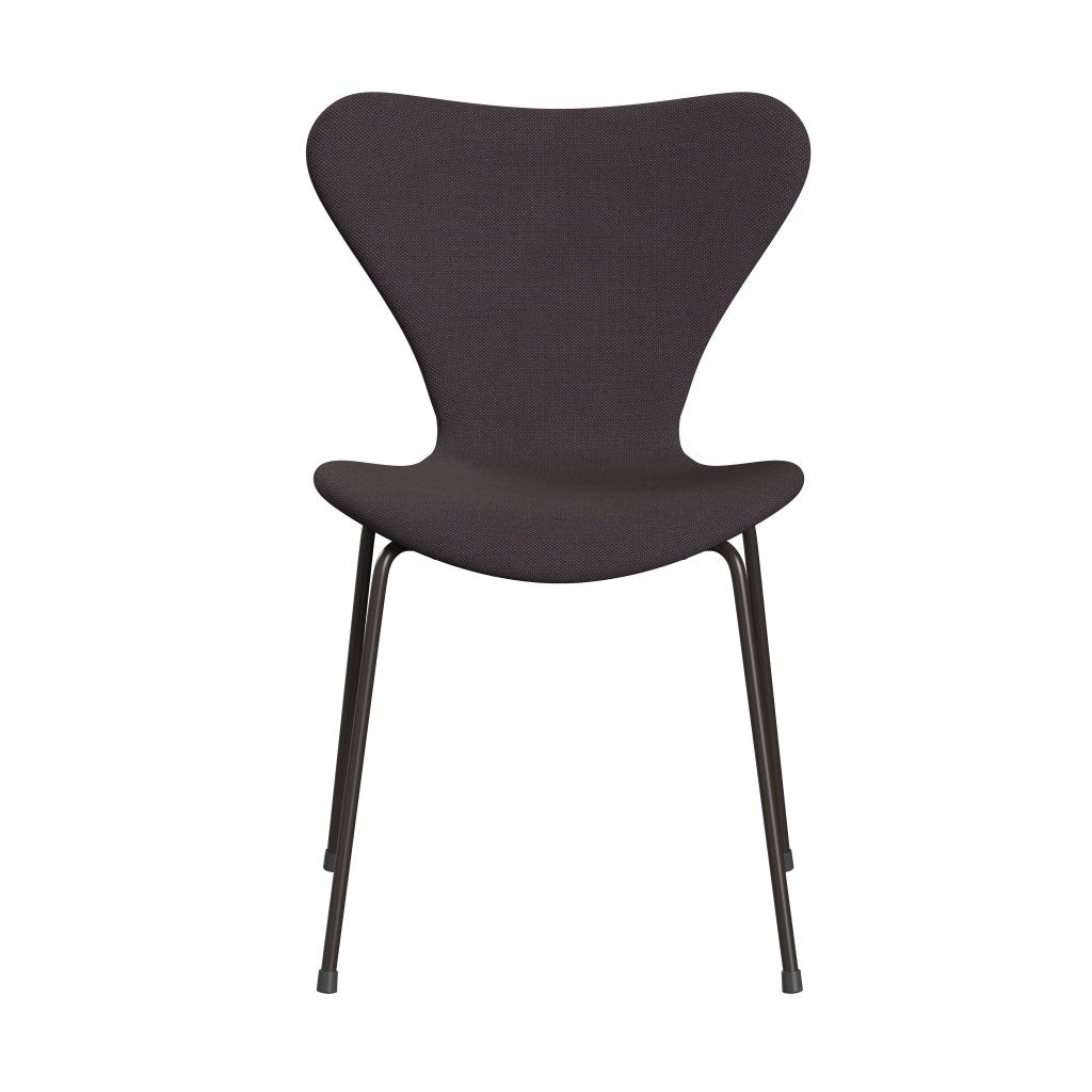 Fritz Hansen 3107 sedia piena rivestimento, bronzo marrone/trio di taglio in acciaio marrone