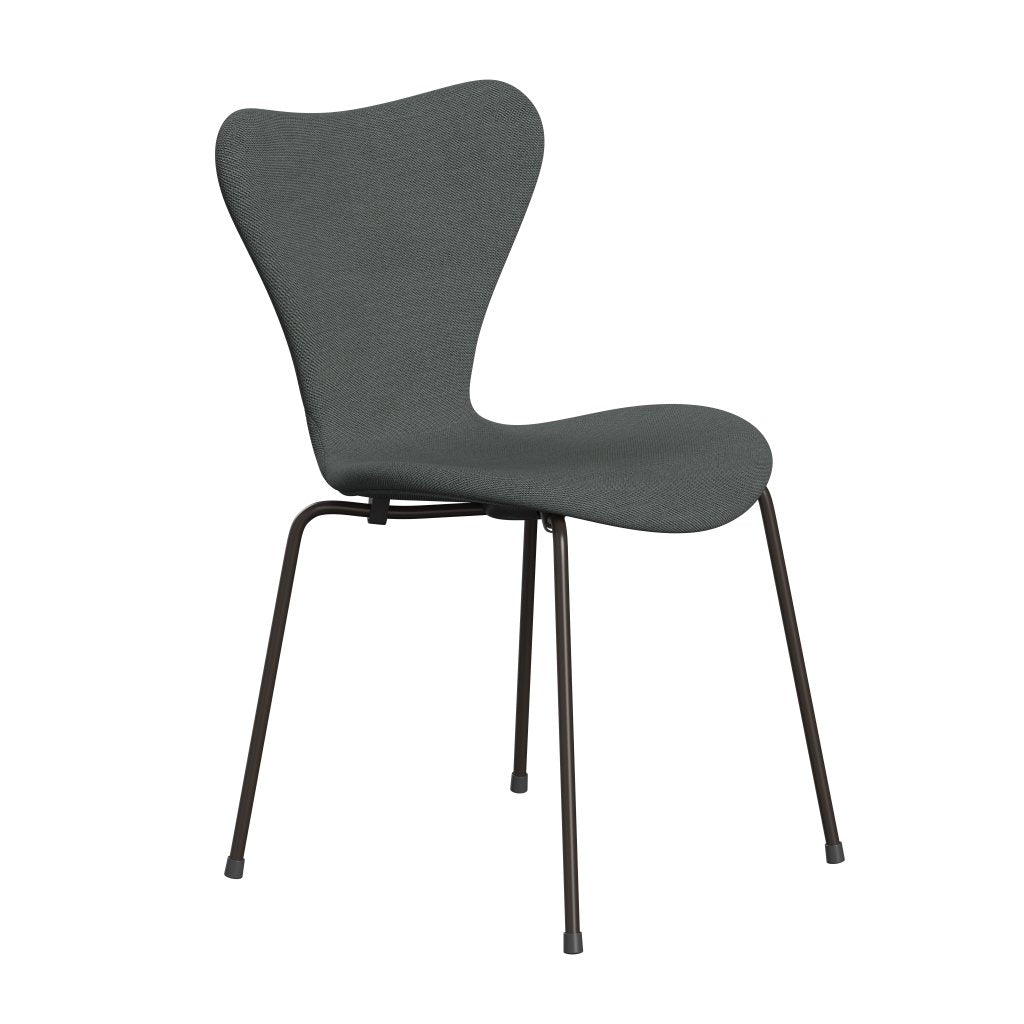 Fritz Hansen 3107 Stuhl Vollpolsterung, Braun Bronze/Stahlschnitt Trio Charcoal