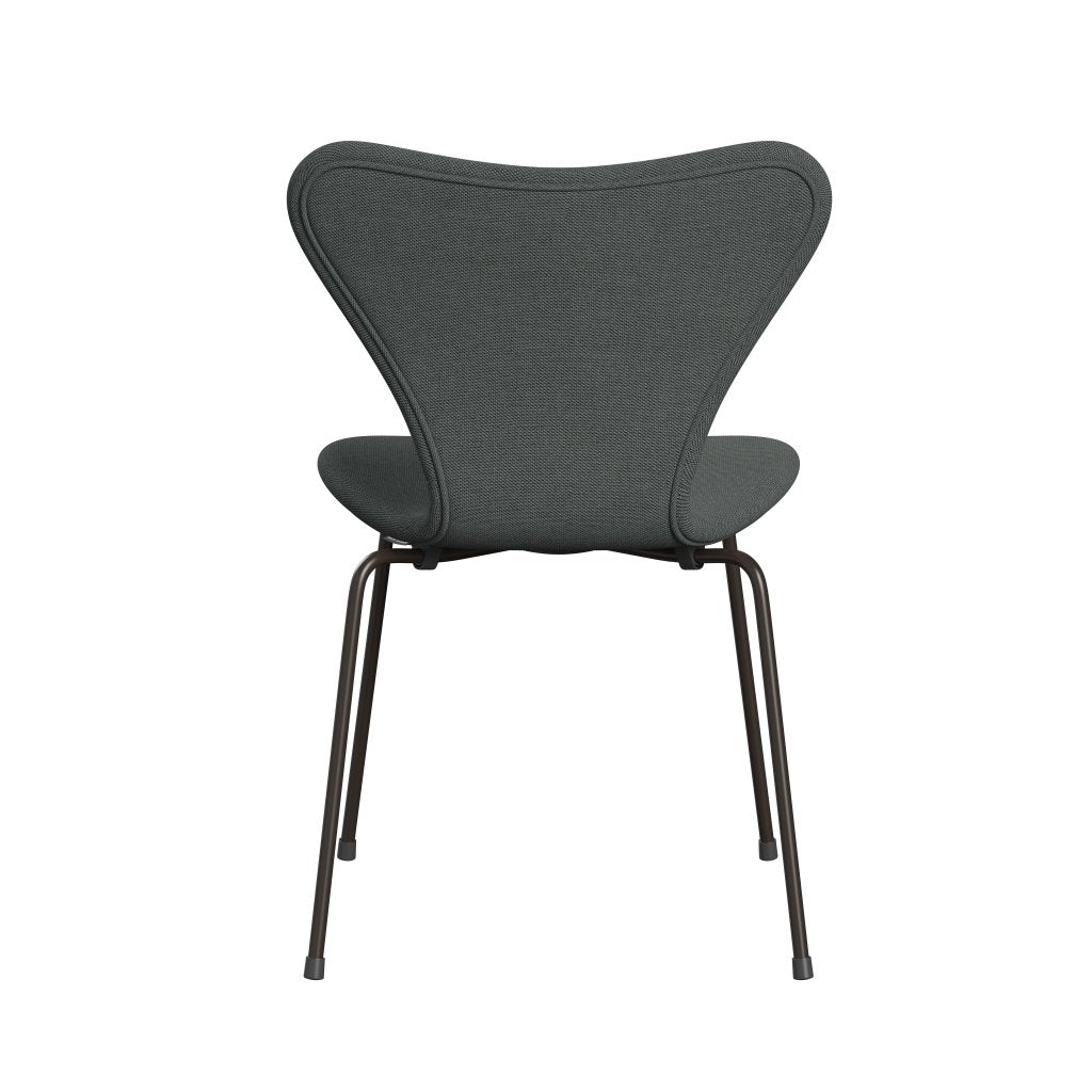 Fritz Hansen 3107 Stuhl Vollpolsterung, Braun Bronze/Stahlschnitt Trio Charcoal