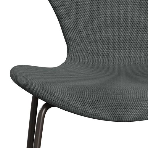 Fritz Hansen 3107 Stuhl Vollpolsterung, Braun Bronze/Stahlschnitt Trio Charcoal