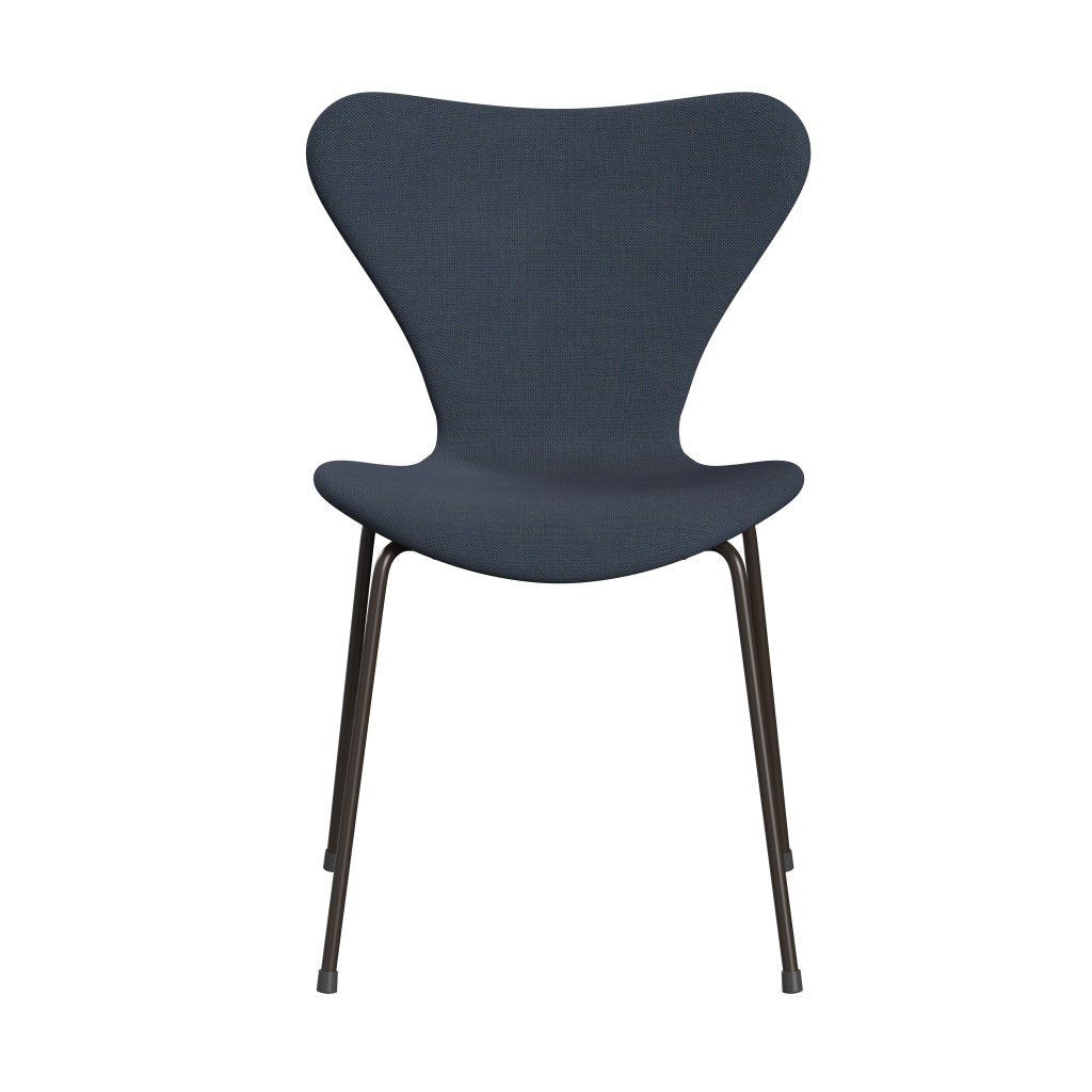 Fritz Hansen 3107 Stol full møbeltrekk, brun bronse/stålcut trio olivengrønn/turkis