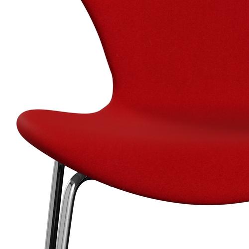 Fritz Hansen 3107 TUOLI Täydellinen verhoilu, Chrome/Divina Red (DIV623)