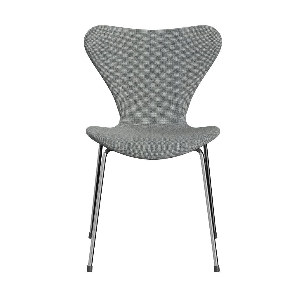 Fritz Hansen 3107 Stol Fuld polstring, Chrome/Hallingdal White Grey