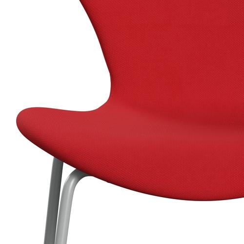 Fritz Hansen 3107 chaise complète complète, neuf rouge gris / acier néon rouge